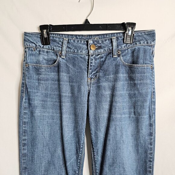 Women's AMERICAN EAGLE 77 Straight Leg Jeans MEDIUM BLUE WASH size 6 Mid Rise - Picture 3 of 10